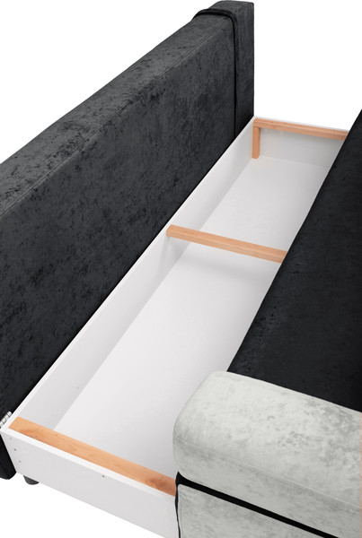 Изображение товара Диван KRONES Атлант (велюр черный/молочно-серый)