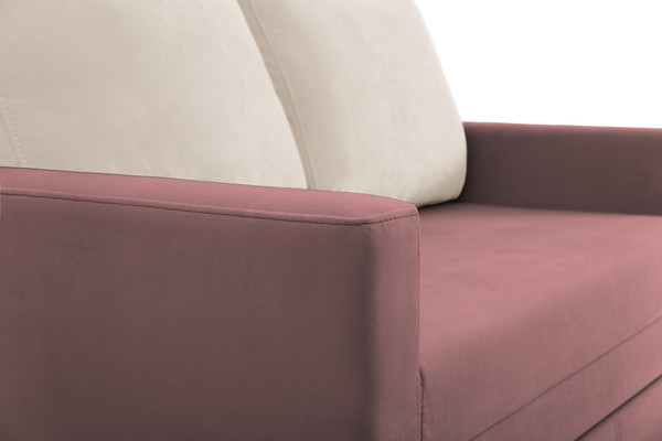 Изображение товара Диван KRONES Афродита выкатная 195x120 (велюр пыльная роза/кремовый)