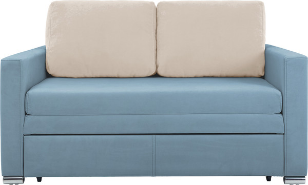 Изображение товара Диван KRONES Афродита выкатная 195x120 (велюр голубой/кремовый)