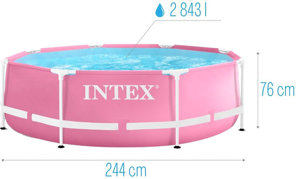 Изображение товара Каркасный бассейн Intex Metal Frame / 28290 (244х76, розовый)