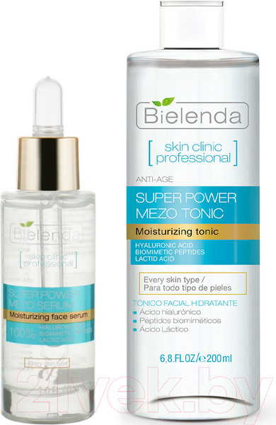 Изображение товара Набор косметики для лица Bielenda Skin Clinic Professional с гиалуроновой кислотой Тоник+Сыворотка