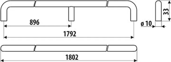 Изображение товара Ручка для мебели GAMET US10-1792-L36-F10-Y0 (черный супермат)