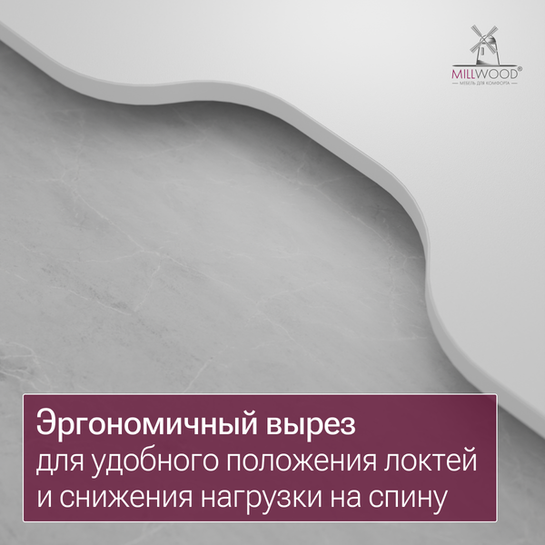 Изображение товара Компьютерный стол Millwood Каир 2 с вырезом 140x80x74.2 (белый/металл белый)