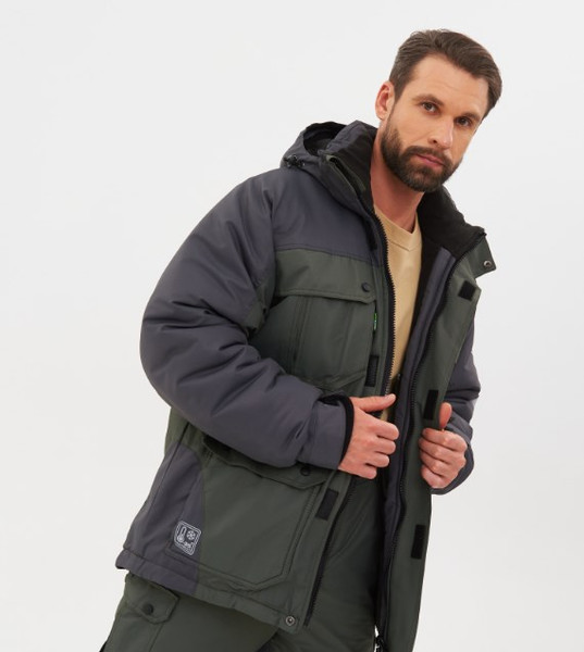 Изображение товара Костюм для охоты и рыбалки Huntsman Канада -35°C Хаки/Черный Оксланд (р.56-58/182-188)