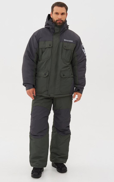 Изображение товара Костюм для охоты и рыбалки Huntsman Канада -35°C Хаки/Черный Оксланд  (р.60-62/182-188)