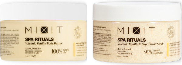 Изображение товара Набор косметики для тела MIXIT Spa Rituals с ароматом теплой ванили Скраб + Баттер (300г+250г)