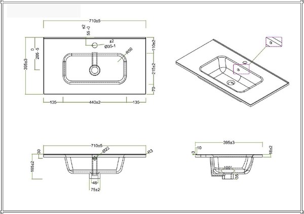 Изображение товара Тумба с умывальником BelBagno ETNA39-700/390-2C-SO-RW-P + BB700/390ETL