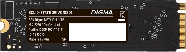 Изображение товара SSD диск Digma Meta P21 M.2 2280 1TB DGSM4001TP21T