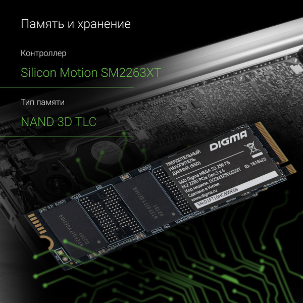Изображение товара SSD диск Digma Mega S3 M.2 2280 256GB DGSM3256GS33T