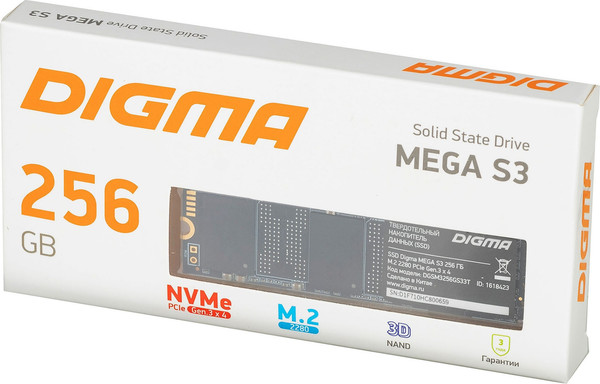 Изображение товара SSD диск Digma Mega S3 M.2 2280 256GB DGSM3256GS33T