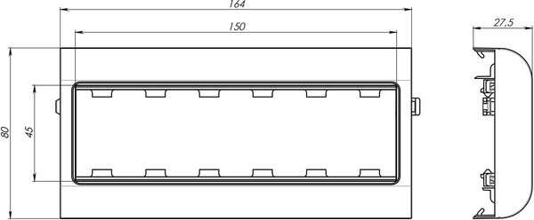 Изображение товара Суппорт для розетки/выключателя DKC PDA3-DN 80 / 10343