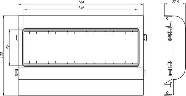 Изображение товара Суппорт для розетки/выключателя DKC PDA3-DN 100 / 10353