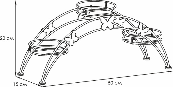 Изображение товара Стойка для цветов ЗМИ Арка 3 ПДЦ 413 (коричневый)