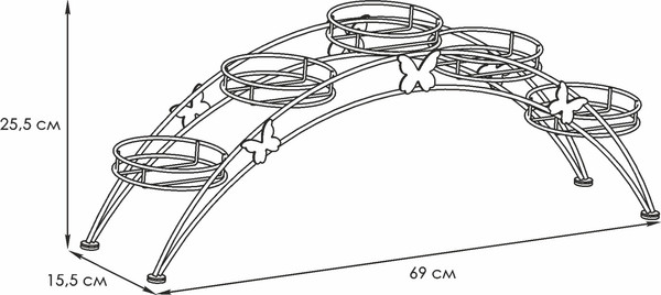 Изображение товара Стойка для цветов ЗМИ Арка 5 ПДЦ 414 (коричневый)