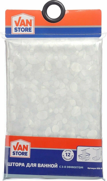 Изображение товара Шторка-занавеска для ванны VanStore Галька Peva 620-50