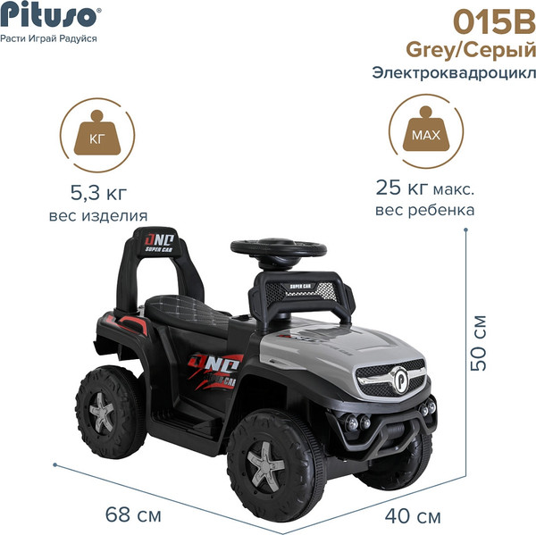Изображение товара Детский квадроцикл Pituso 2390015B (серый)