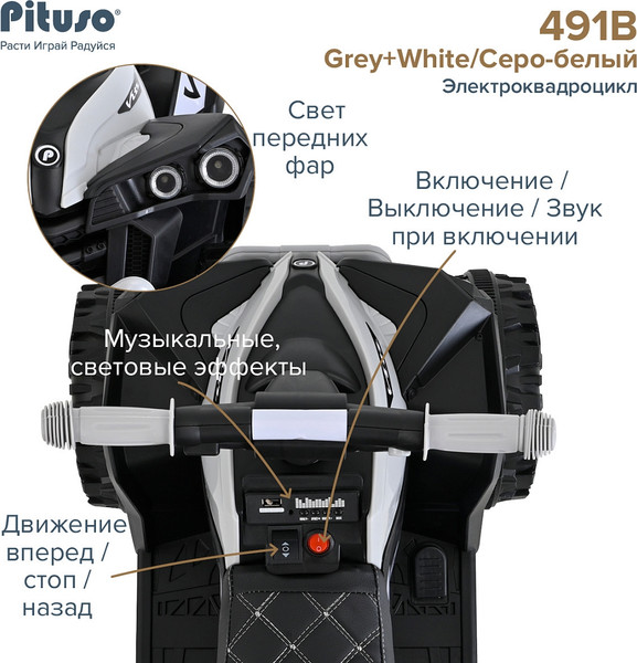 Изображение товара Детский квадроцикл Pituso 3750491B (серый)
