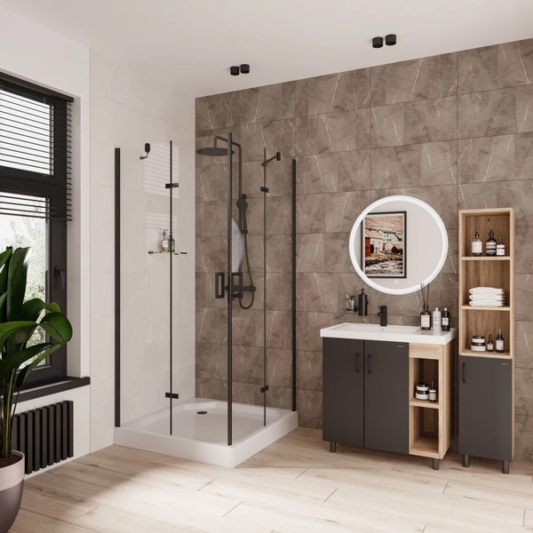 Изображение товара Душевой уголок Niagara NG-6813-08 90x90x195 (черный/прозрачное стекло)