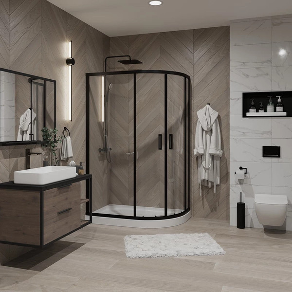 Изображение товара Душевой уголок Niagara NG-6821-08 120x80x195 (черный/прозрачное стекло)