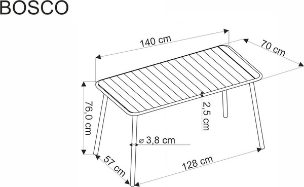 Изображение товара Стол садовый Halmar Bosco (черный)