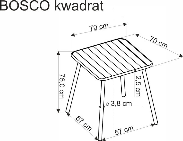 Изображение товара Стол садовый Halmar Bosco KW (белый)