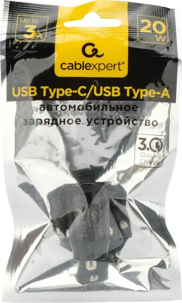 Изображение товара Адаптер питания автомобильный Cablexpert MP3A-UC-CAR23 (черный)