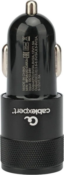 Изображение товара Адаптер питания автомобильный Cablexpert MP3A-UC-CAR24 (черный)