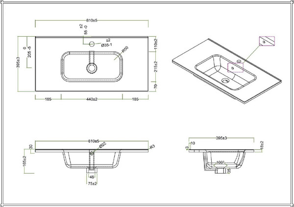 Изображение товара Тумба с умывальником BelBagno 39-800/390-2C-SO-CG + BB800/390ETL