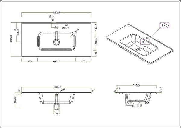 Изображение товара Тумба с умывальником BelBagno ETNA39-800/390-2C-SO-RW-P + BB800/390ETL