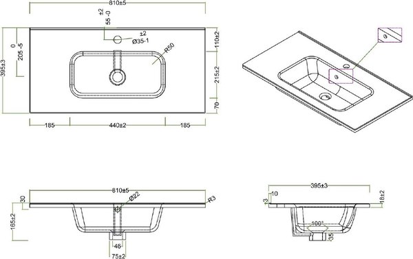 Изображение товара Тумба с умывальником BelBagno ETNA39-800/390-2C-SO-RN-P + BB800/390ETL