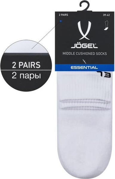 Изображение товара Носки Jogel Essential Mid Cushioned Socks / JE4SO0321.00  (р-р 46-48, белый)