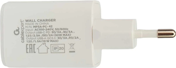 Изображение товара Адаптер питания сетевой Cablexpert MP3A-PC-42 (белый)