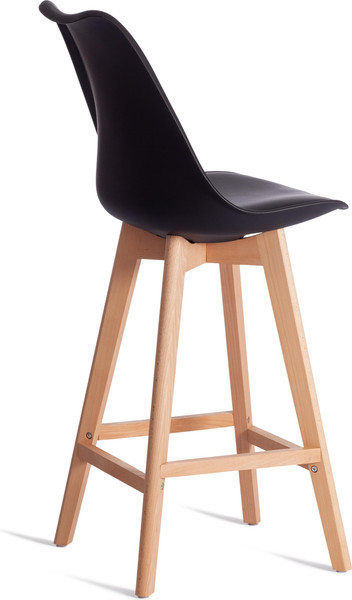 Изображение товара Стул барный Tetchair Tulip Bar пластик/дерево (черный/натуральный)