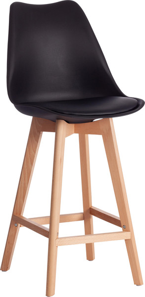 Изображение товара Стул барный Tetchair Tulip Bar пластик/дерево (черный/натуральный)