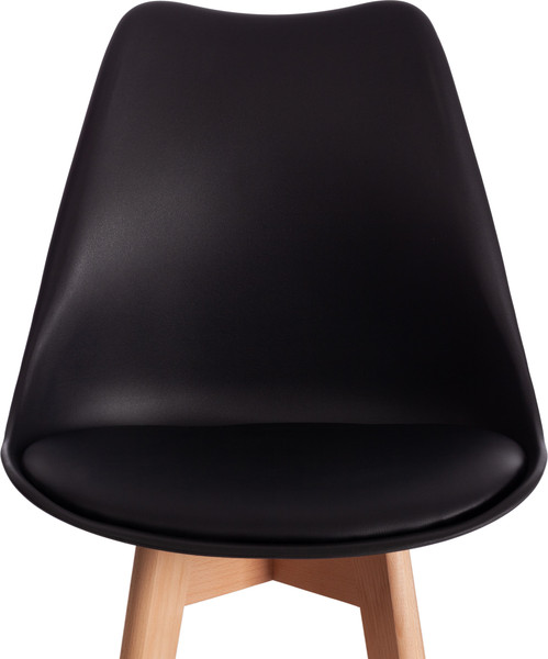 Изображение товара Стул барный Tetchair Tulip Bar пластик/дерево (черный/натуральный)