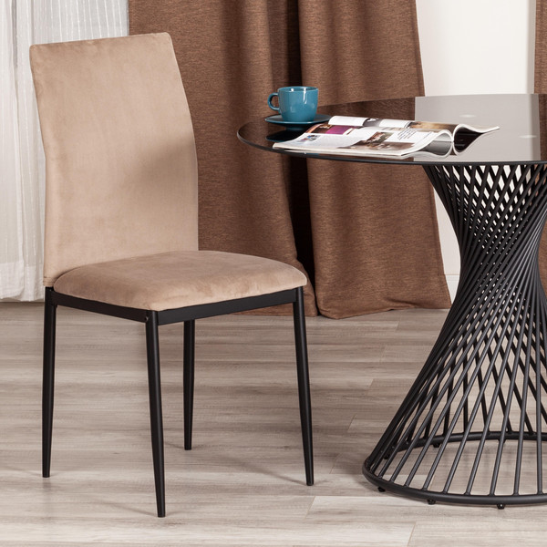 Изображение товара Стул Tetchair Capri металл/флок (бежевый/черный)