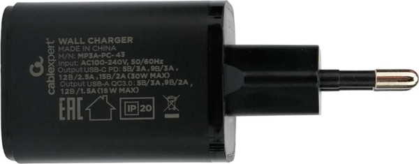 Изображение товара Адаптер питания сетевой Cablexpert MP3A-PC-43 (черный)