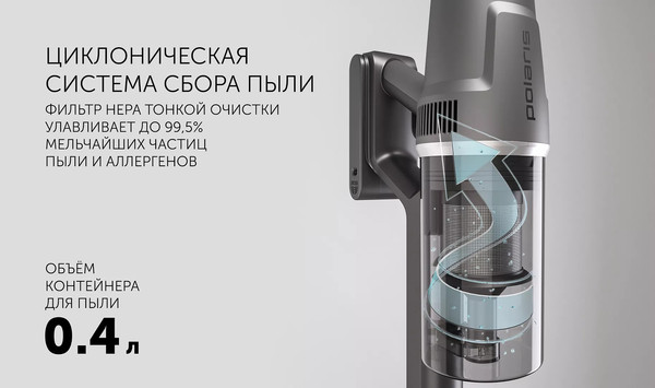 Изображение товара Вертикальный пылесос Polaris PVCS 4050