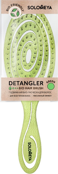 Изображение товара Расческа-массажер Solomeya Detangling Bio Hair Brush / 14-2046 (зеленый)