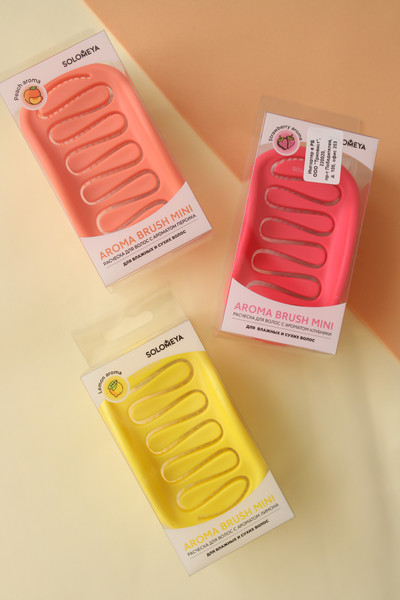 Изображение товара Расческа Solomeya Aroma Brush for Wet & Dry hair Lemon mini / 14-2062 (c ароматом лимона)