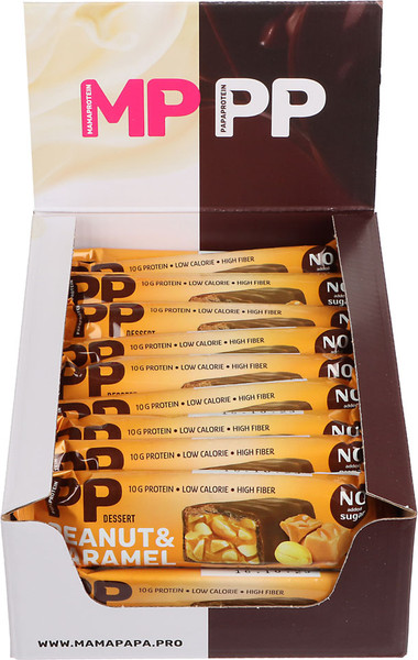 Изображение товара Набор протеиновых батончиков MAMAPAPA Мягкий грильяж с арахисом в темной глазури (24x40г)