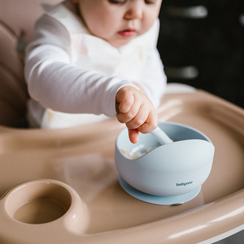 Изображение товара Тарелка для кормления BabyOno Силиконовая с присоской / 1481/01 (голубой)
