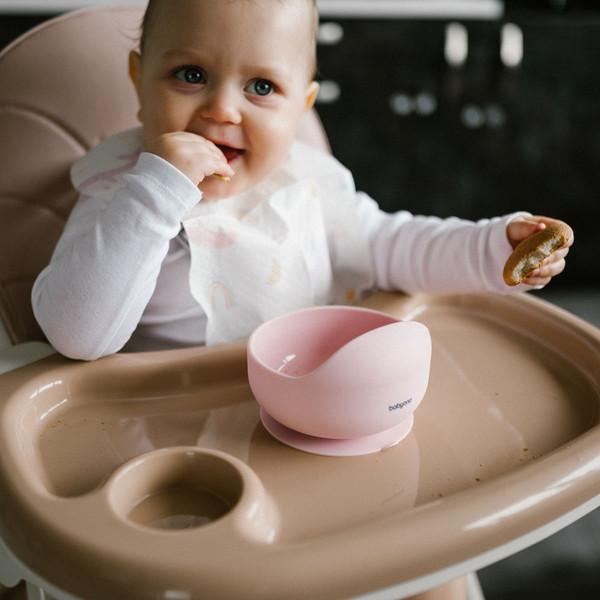Изображение товара Тарелка для кормления BabyOno Силиконовая с присоской / 1481/02 (розовый)