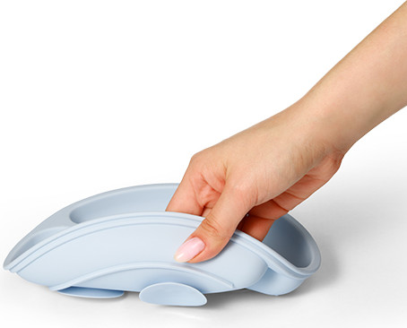 Изображение товара Тарелка для кормления BabyOno Силиконовая с присоской / 1482/01 (голубой)