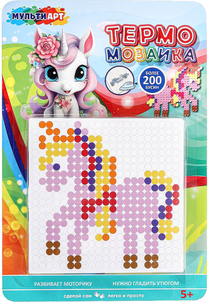 Изображение товара Развивающая игра MultiArt Термомозаика Единорог / IB400-UNIC