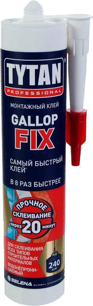 Изображение товара Клей Tytan Professional Монтажный Gallop Fix 63007 (290мл, белый)