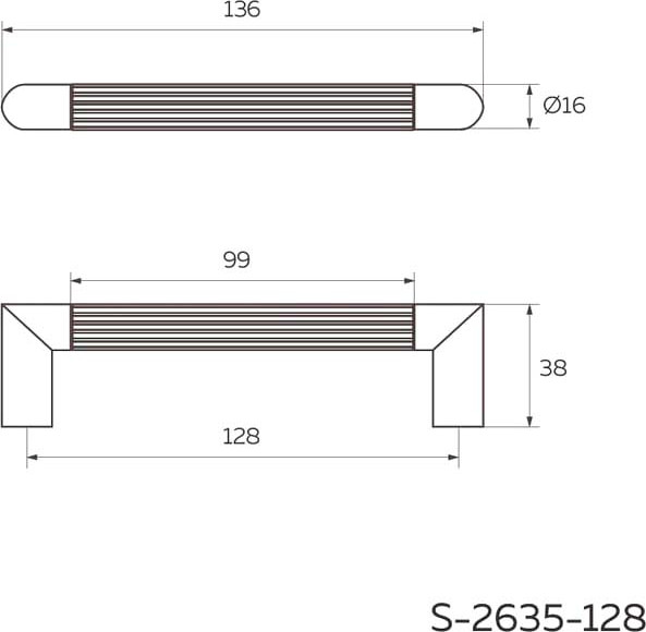 Изображение товара Ручка для мебели Kerron S-2635-128 GF (графит)
