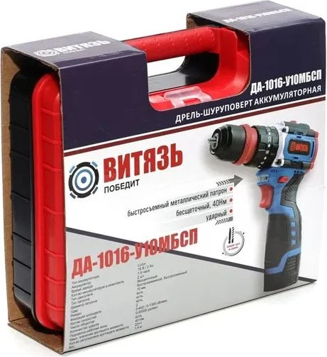 Изображение товара Аккумуляторная дрель-шуруповерт ВИТЯЗЬ ДА-1016-У10М БСП
