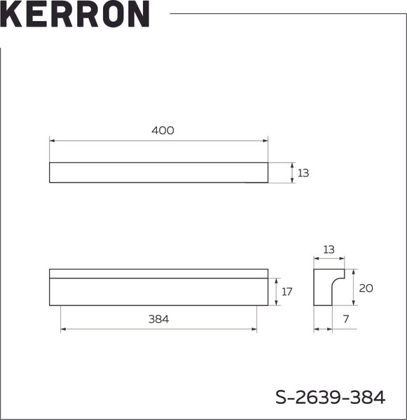 Изображение товара Ручка для мебели Kerron S-2639-384 BL (матовый черный)