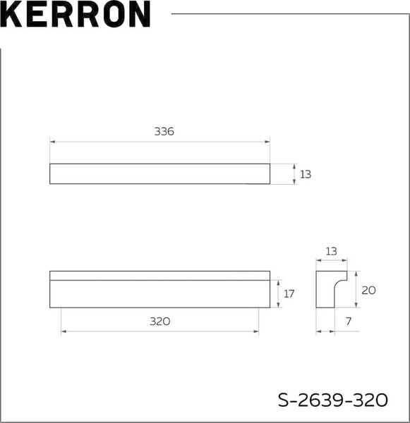 Изображение товара Ручка для мебели Kerron S-2639-320 BL (матовый черный)